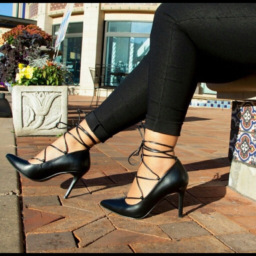 Lace up heels.